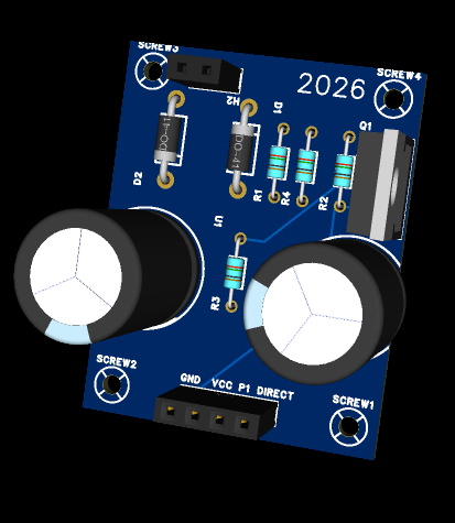 PCB clé en main — rendu 3D KiCad